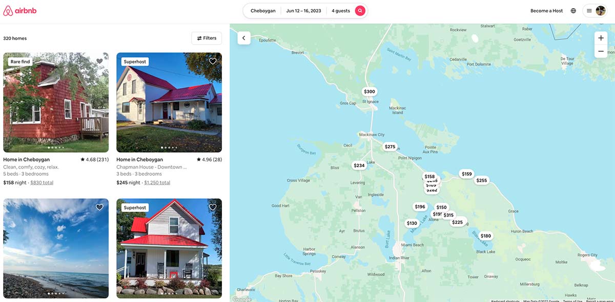 Airbnb Review Search Results