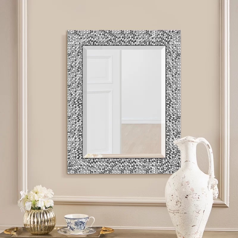 mirror frame mosaic mirror gray tiles