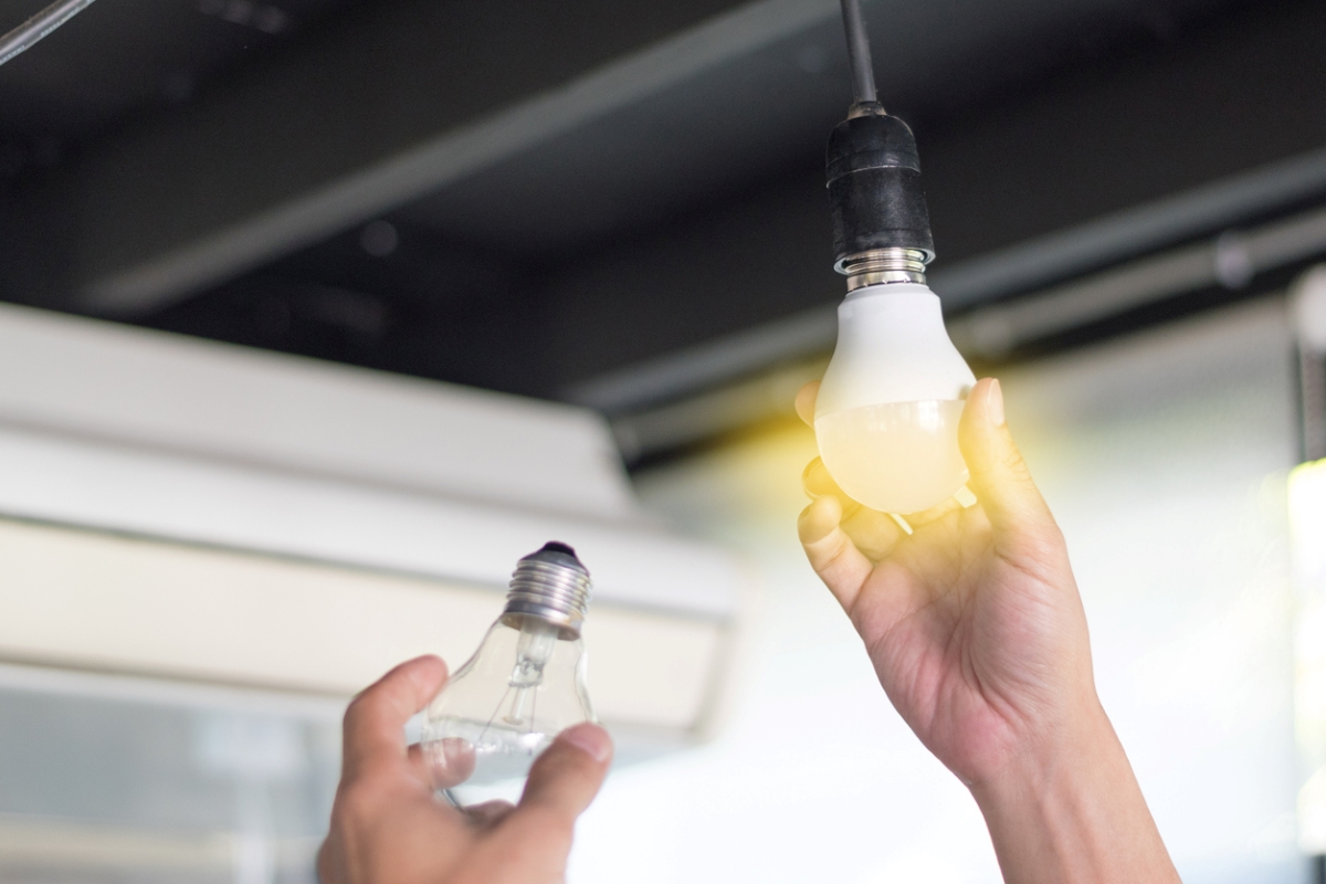 12 Ways to Make an Old Home More Energy Efficient - replacing light bulb