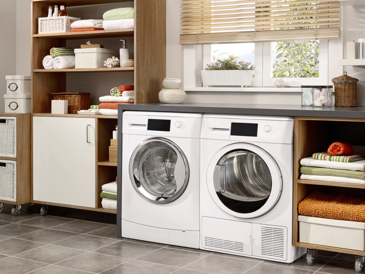 how to declutter your home - organized laundry room