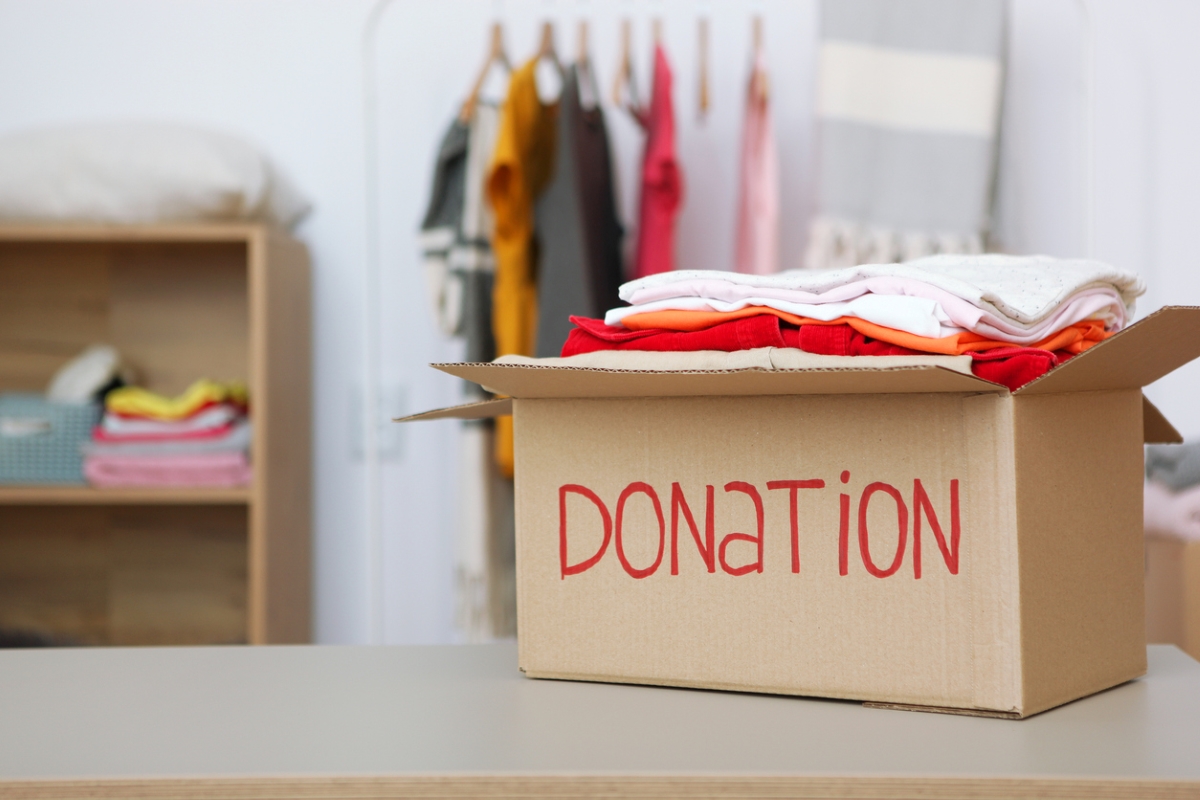 how to declutter your home - donation box
