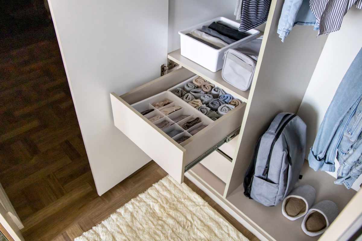 how to declutter your home - organized closet