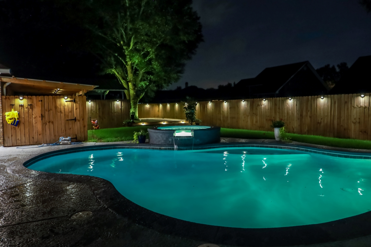 pool lighting ideas - pool at night