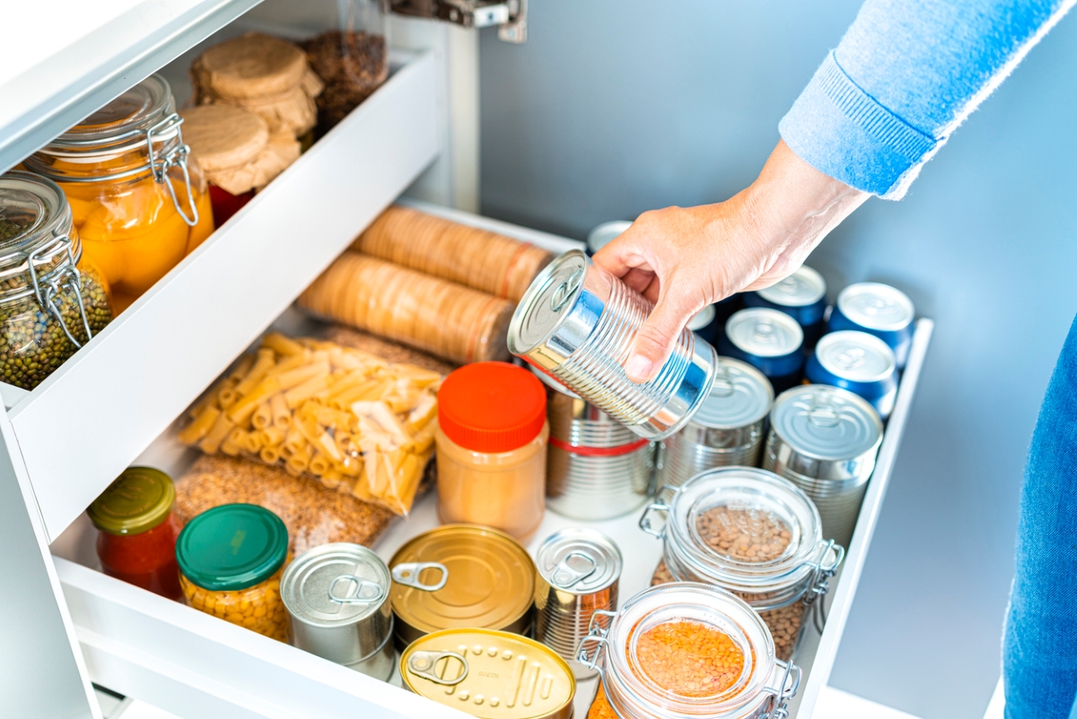 how to declutter your home - pantry shelf