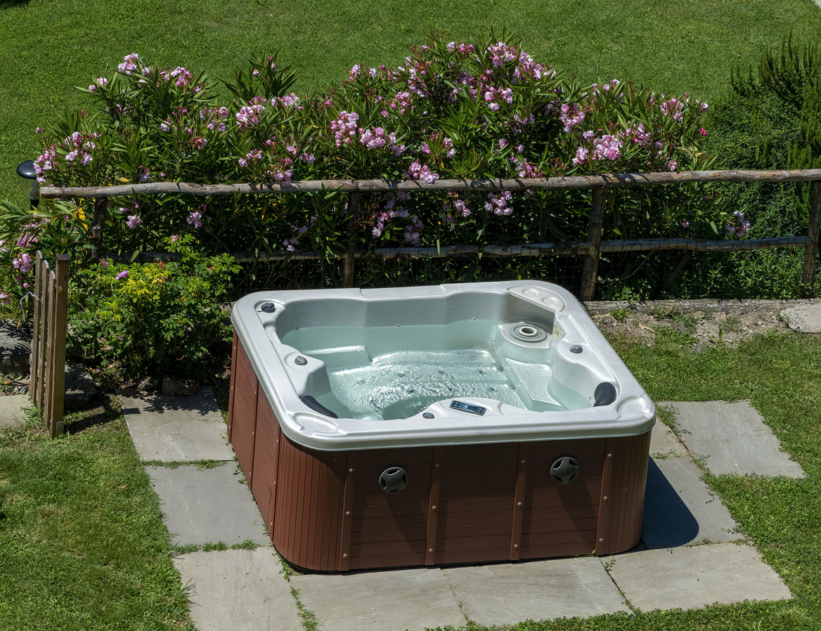 backyard hot tub privacy ideas flowers