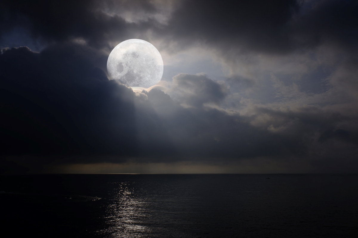 12 Ways to Predict the Weather by Watching Nature in Your Backyard - clear moon at sea