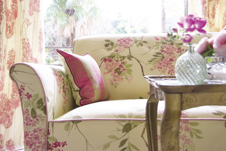 match your home style with your decorating style grandmillennial pink floral sofa
