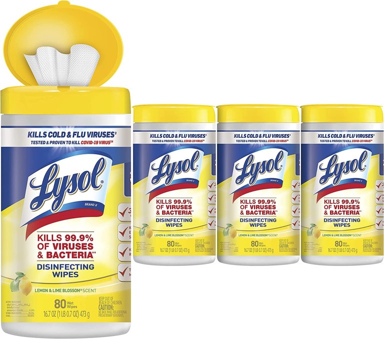 Lysol Disinfecting Wipes, Multi-Surface Cleaner, Lemon, 80 ct. (4 Pack)