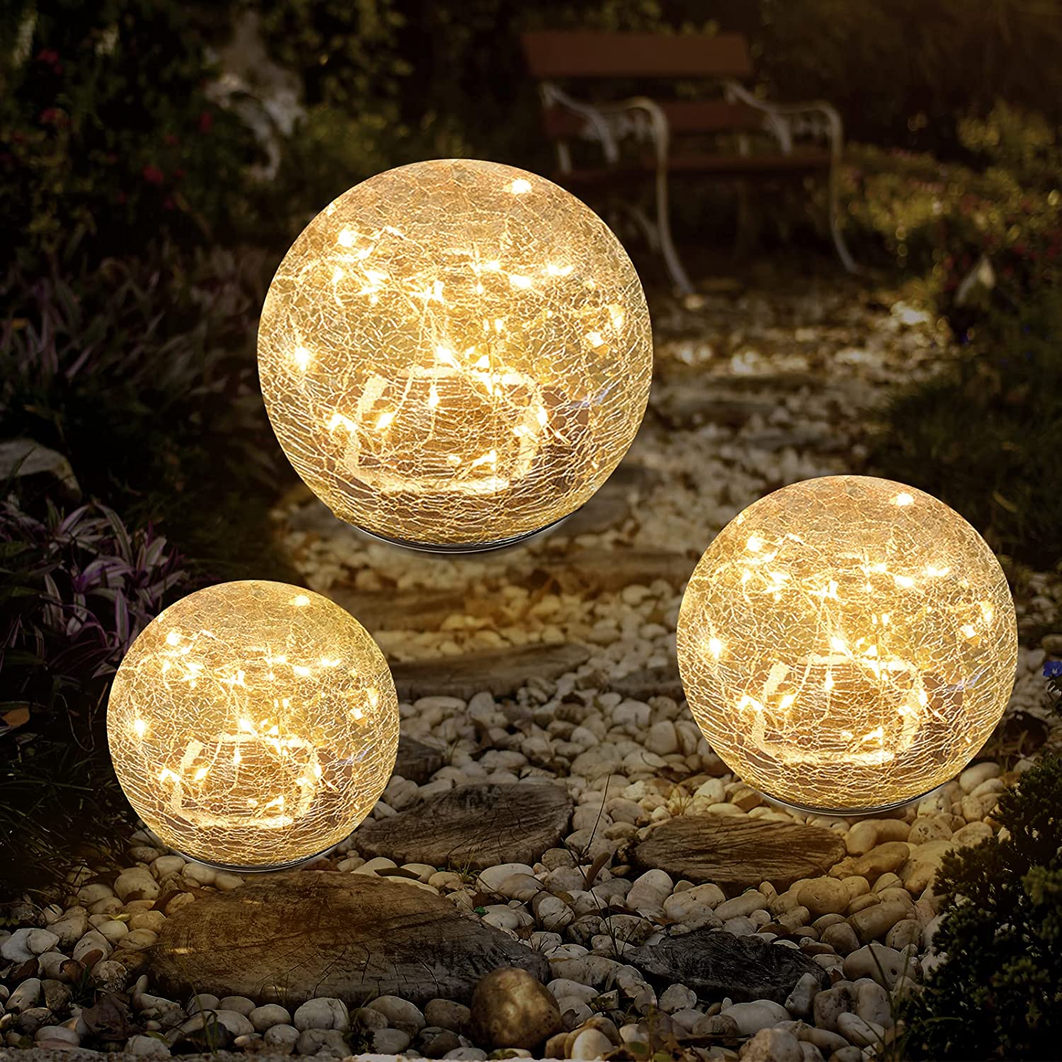 Amazon outdoor living cracked glass lights