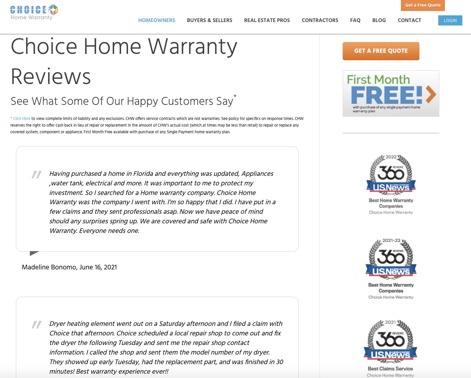 Choice Home Warranty Review - Reviews