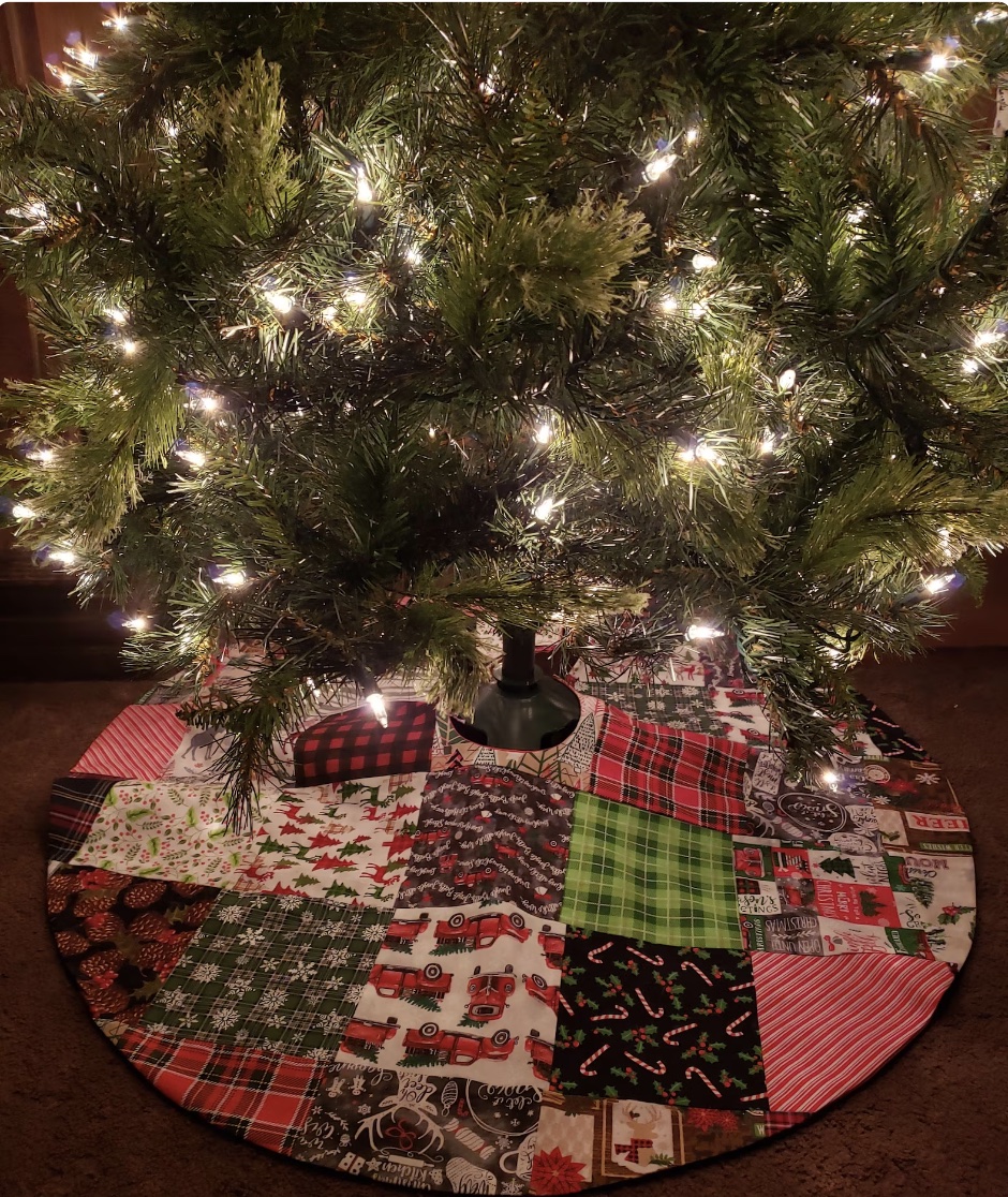 Etsy used christmas decorations upcycled tree skirt