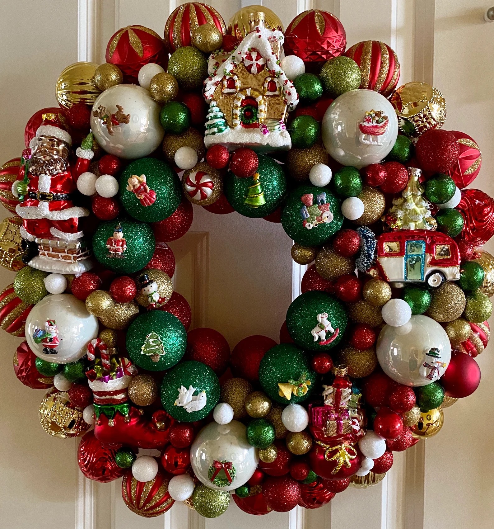 Etsy used christmas decorations wreath made of ornaments