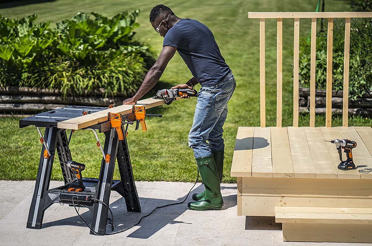 The Best Power Tools and DIY Products Option Worx Pegasus Folding Work Table and Sawhorse