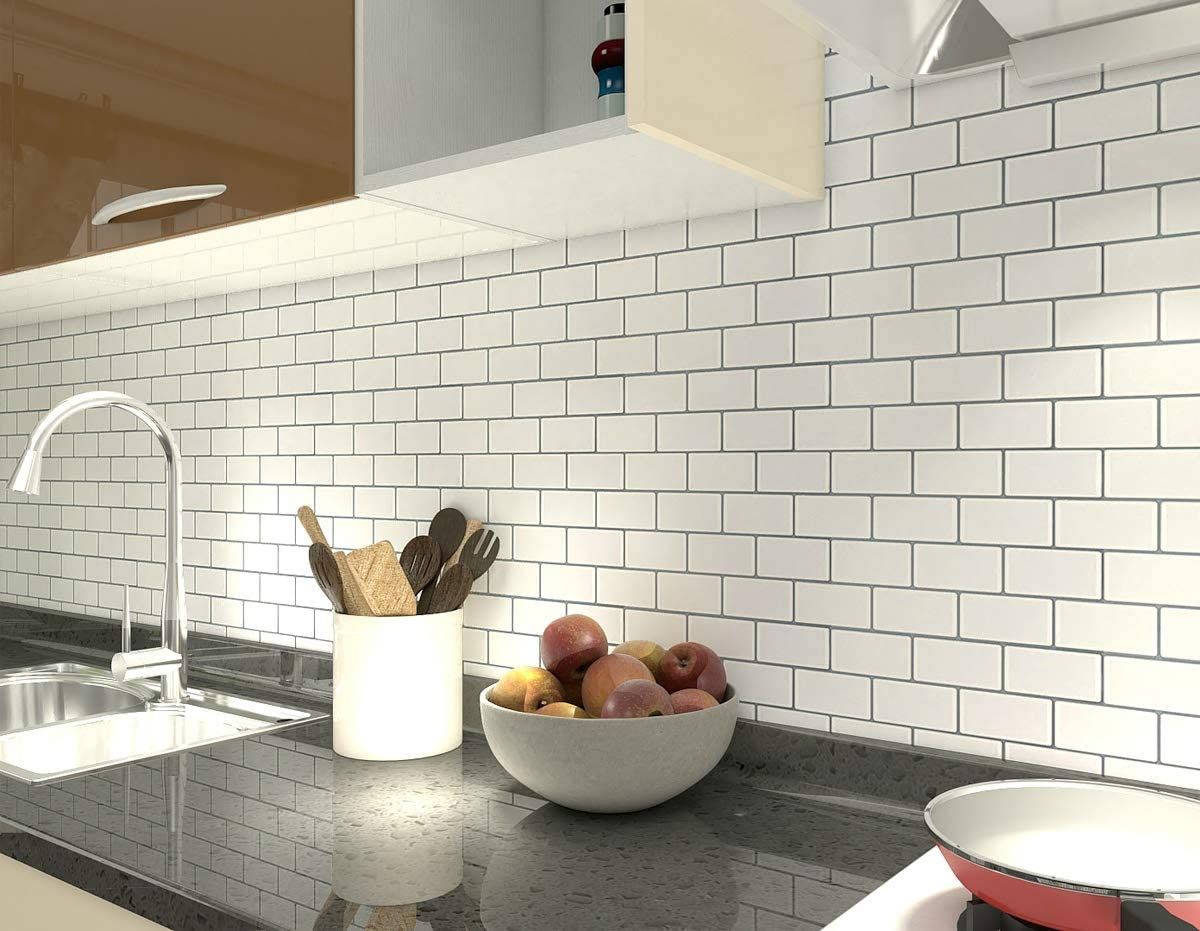 apartment decor ideas - white kitchen tile