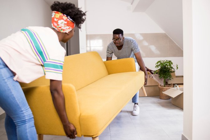 how to get rid of a couch couple rearranging and moving old couch
