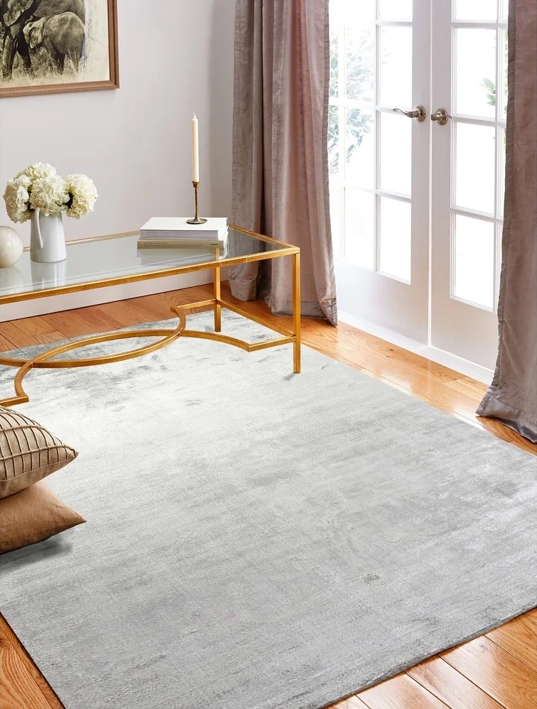 types of rugs - gray silk rug