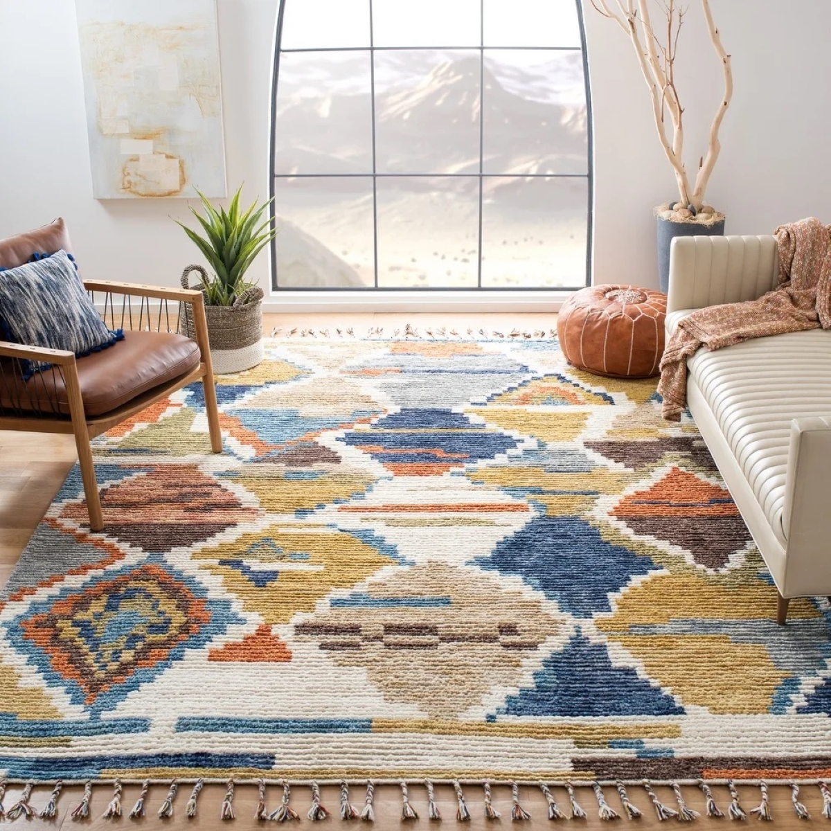 types of rugs - multi-color woven rug