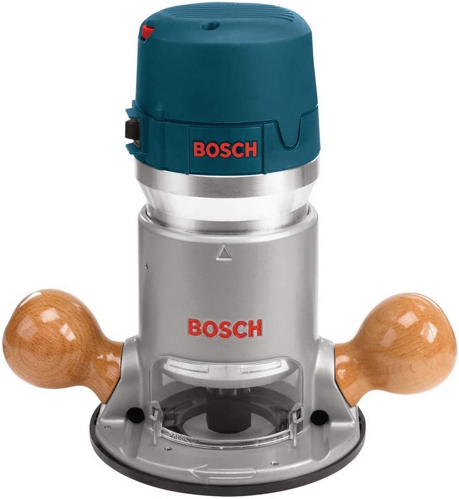 A Bosch fixed-base router on a white background.