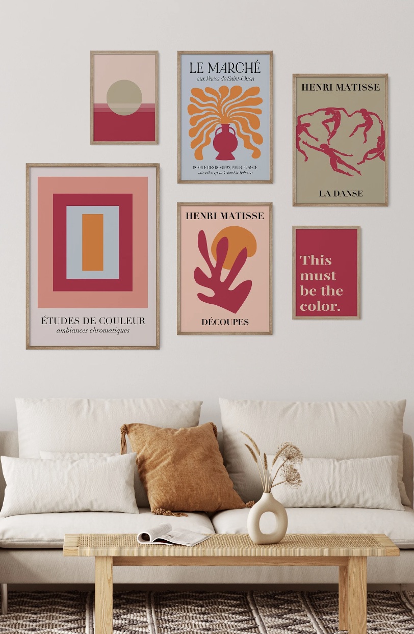 Etsy Pantone Color Viva Magenta Set of Art Prints