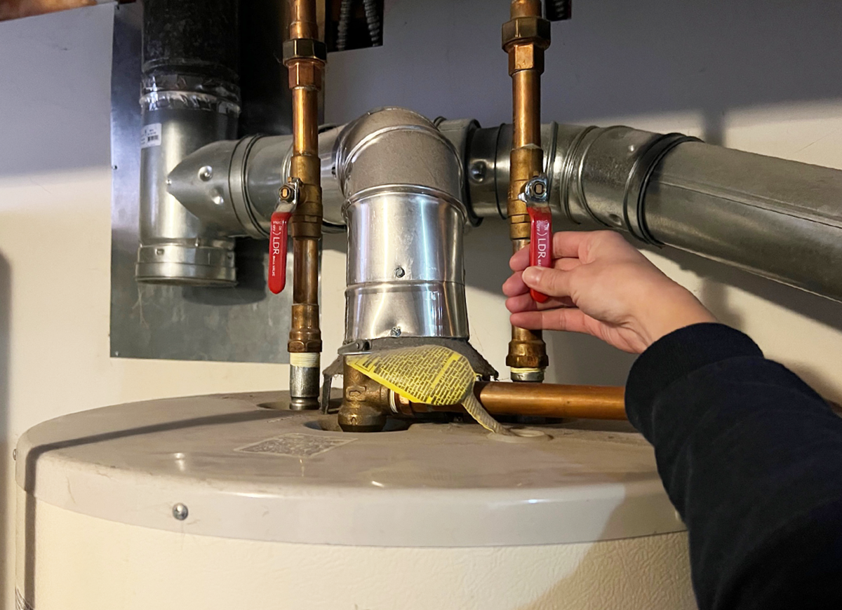 anode rod replacement - turn off water heater supply valve
