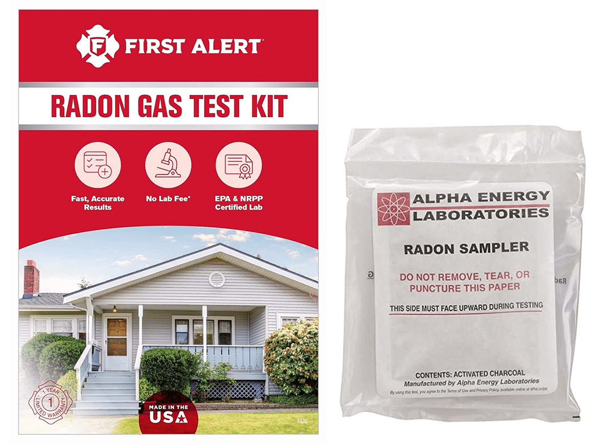 first alert short term radon test kit for homeowners