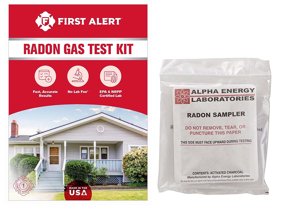 first alert short term radon test kit for homeowners