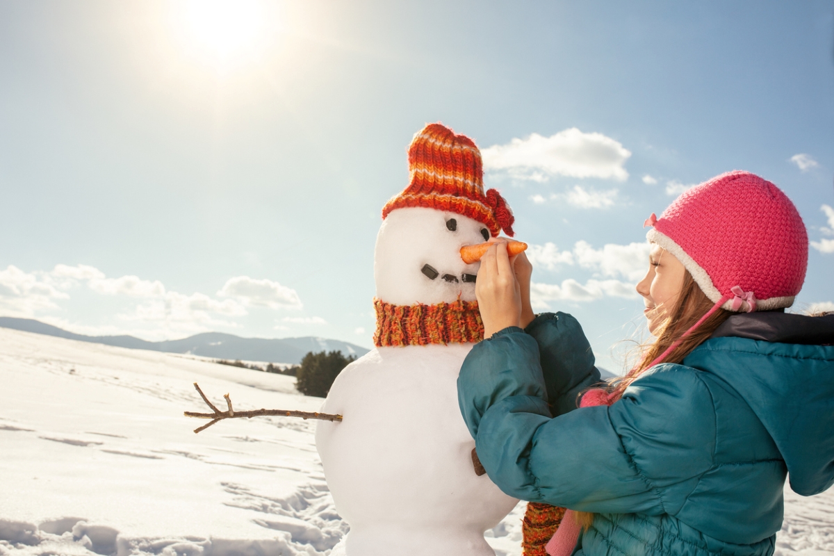 how to build a snowman - decorating snowman head