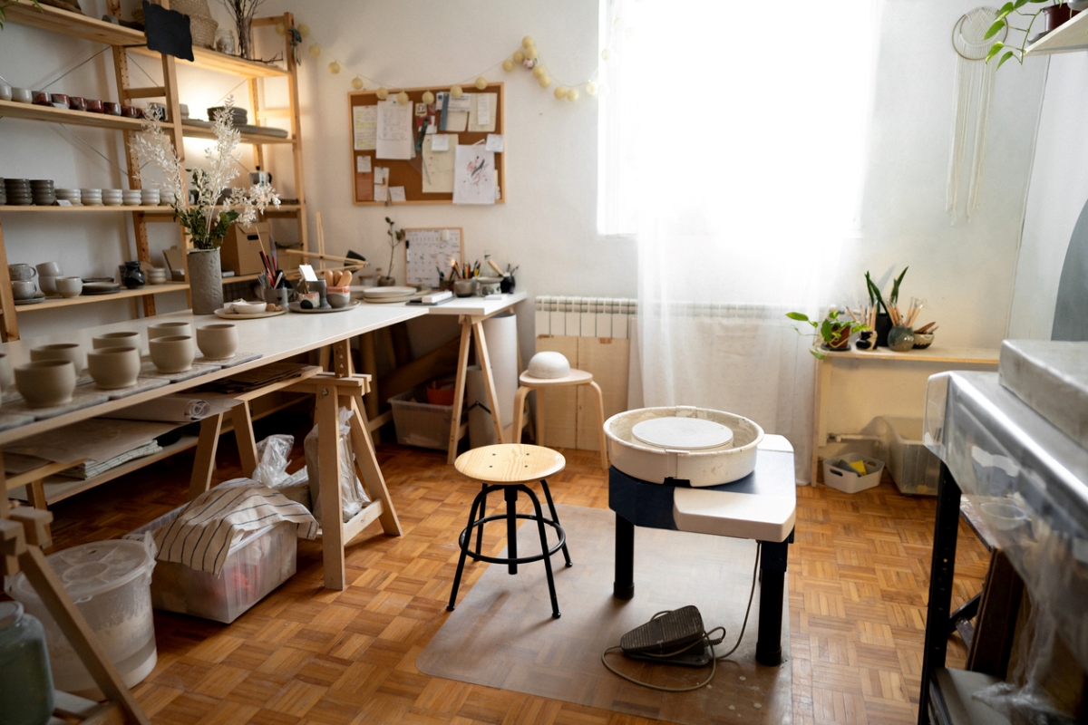 craft room ideas - home pottery studio