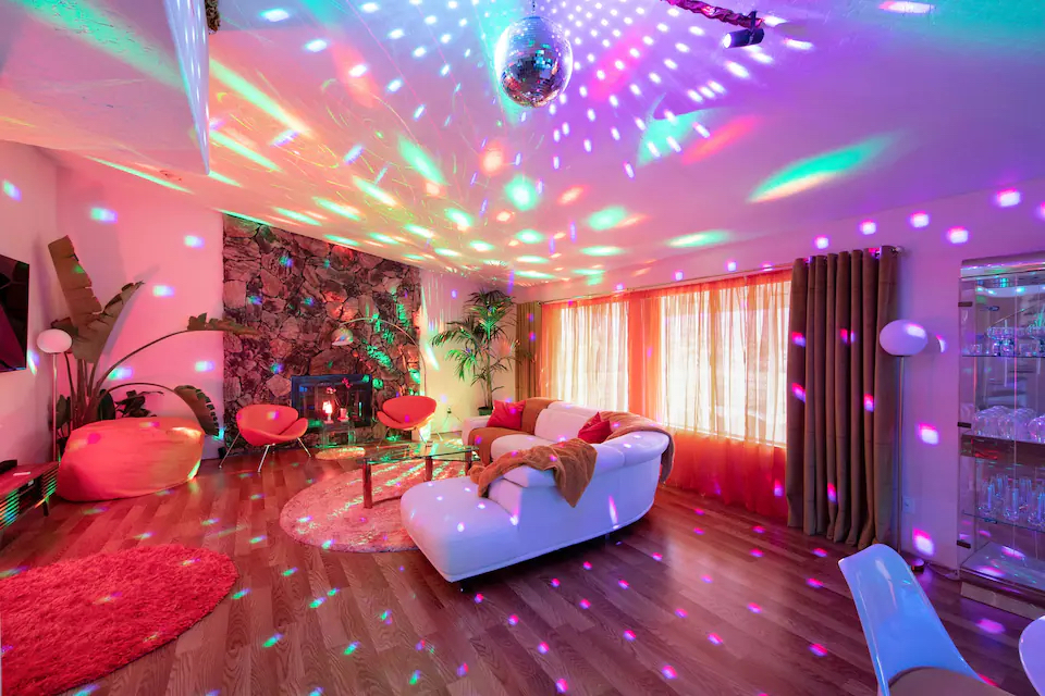 Airbnb themed short term rental disco house