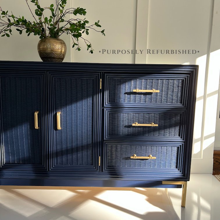Purposely-Repurposed-renew-old-wood-furniture-new-hardware-blue-dresser