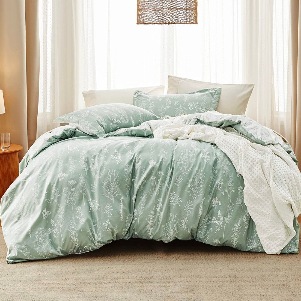 The Best Bedding Deals: BEDSURE Queen Comforter Set in Sage Green