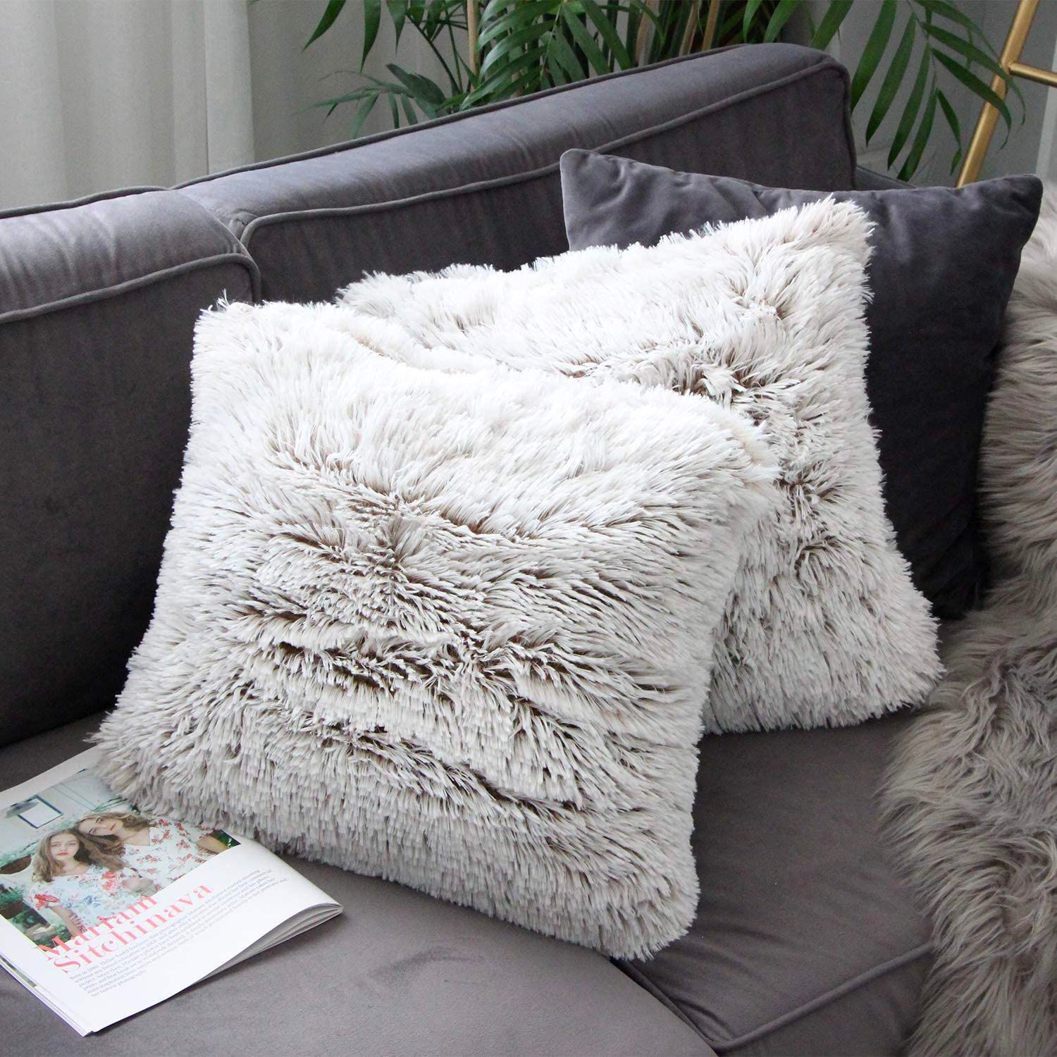 The Best Winter Decor Option: Uhomy Artificial Fur Throw Pillow Cases