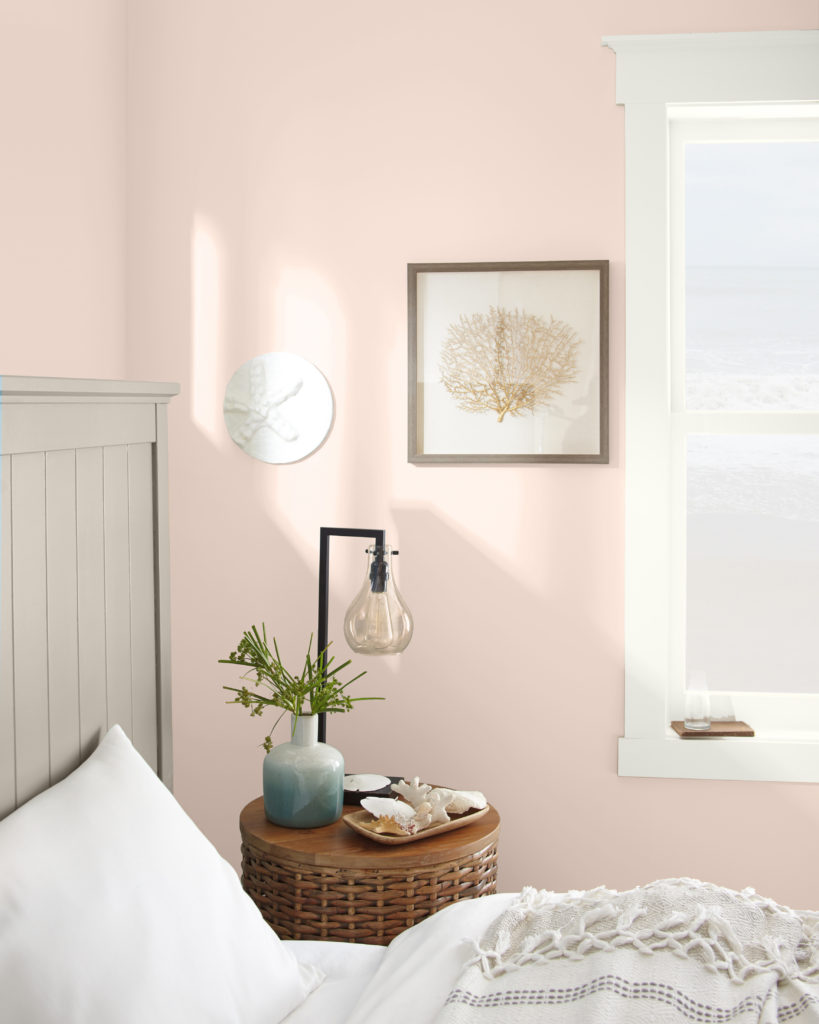 the best paint colors for a restful sleep Keith Madigan bedroom seaside villa pink walls