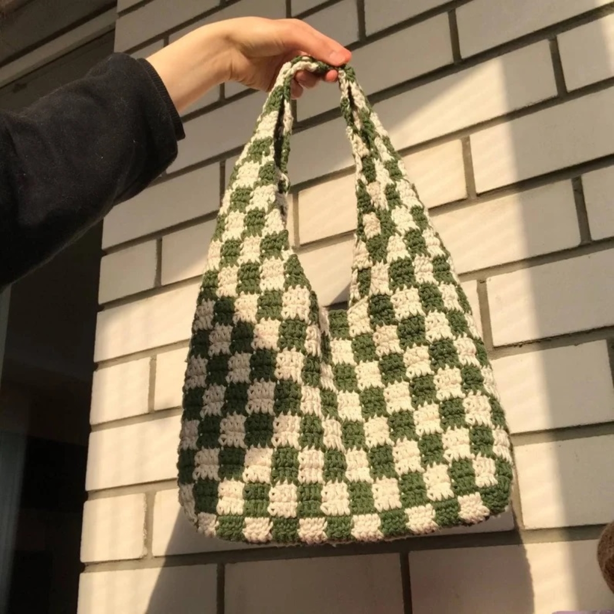 crochet patterns for beginner - checkered crochet bags