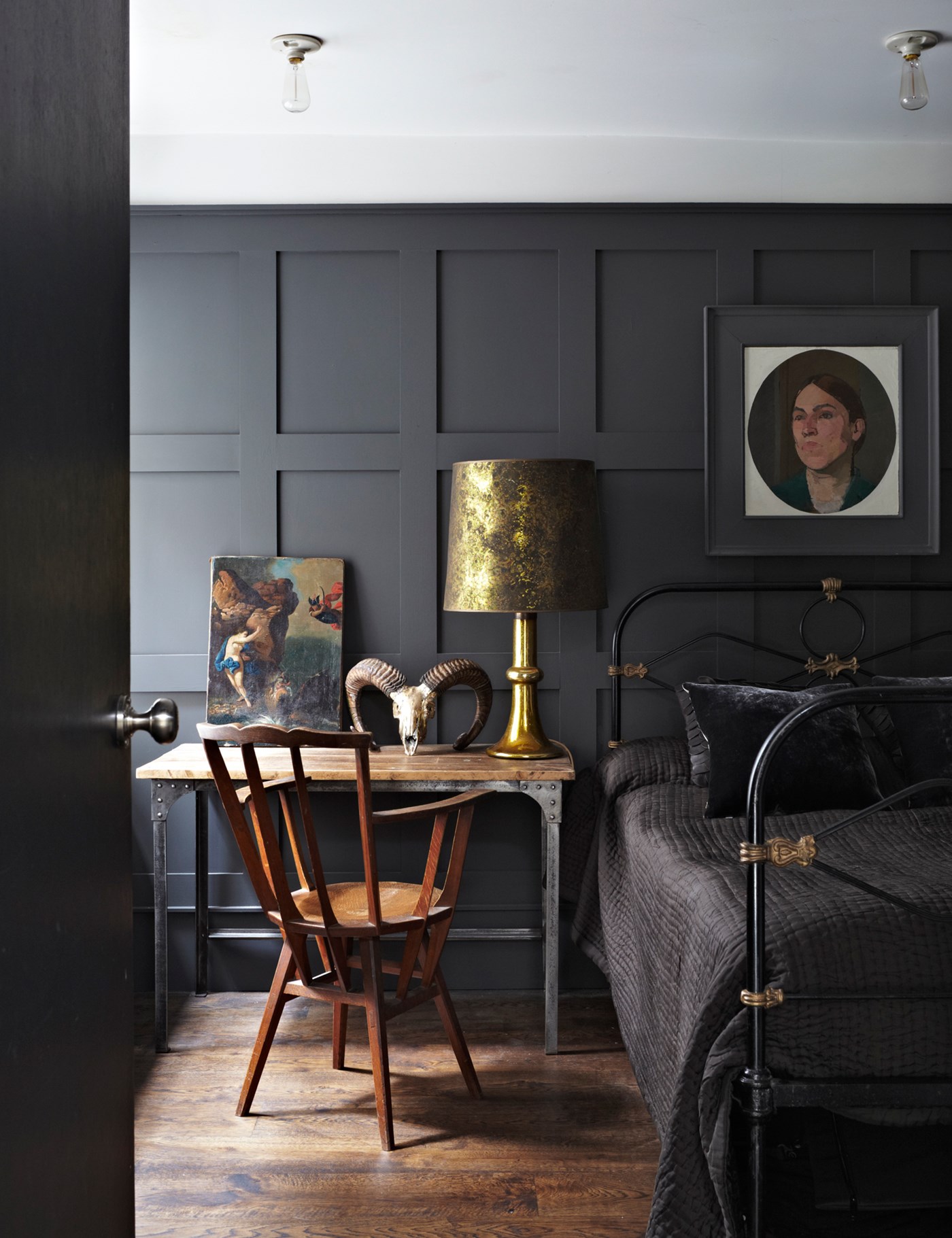 the best paint colors for a restful sleep bedroom with black walls antique decorations