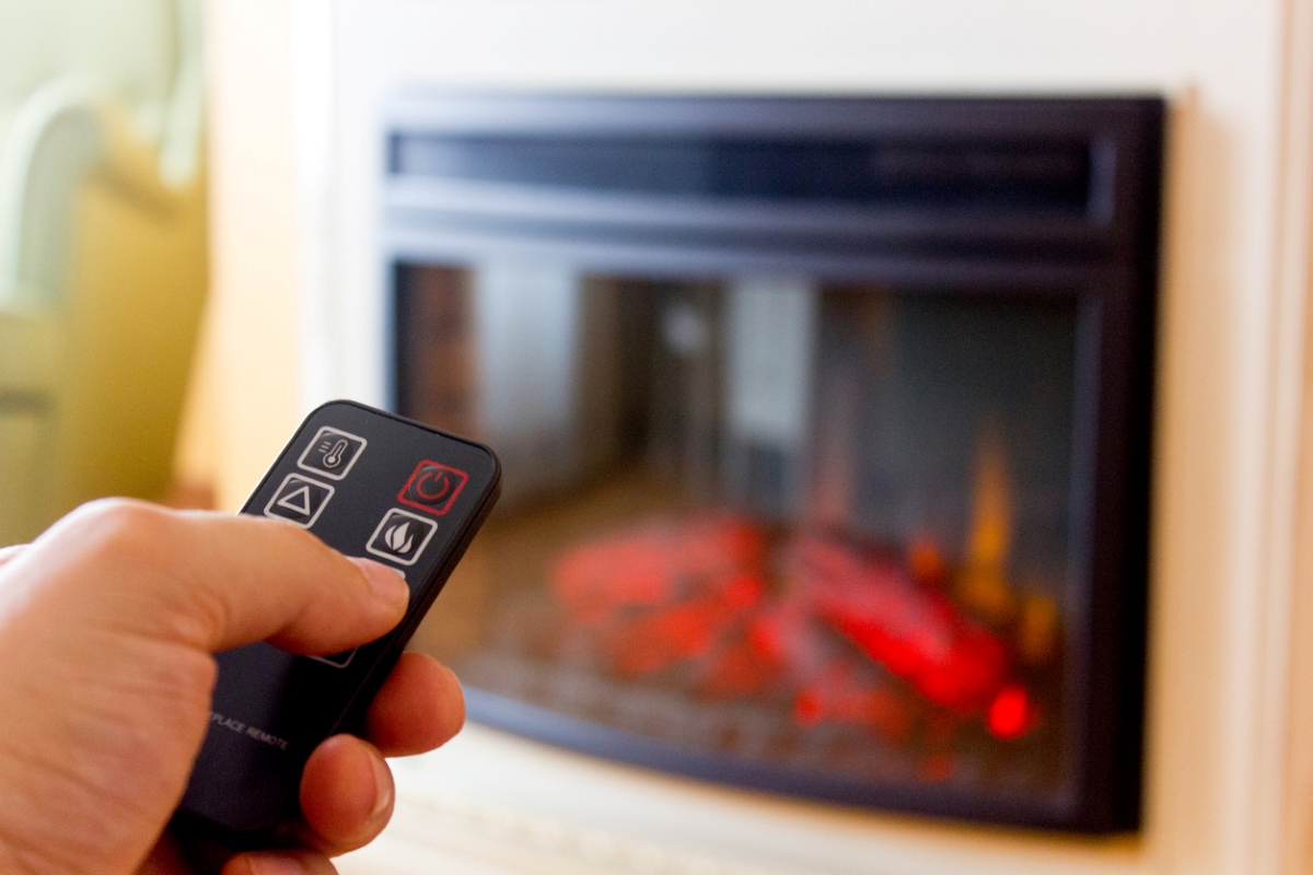 gas vs. electric fireplace - remote controlled fireplace