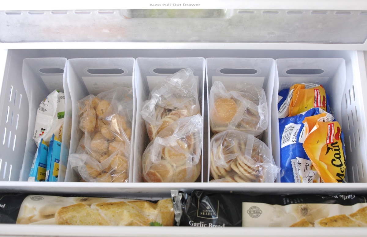 kitchen storage hacks - organized freezer