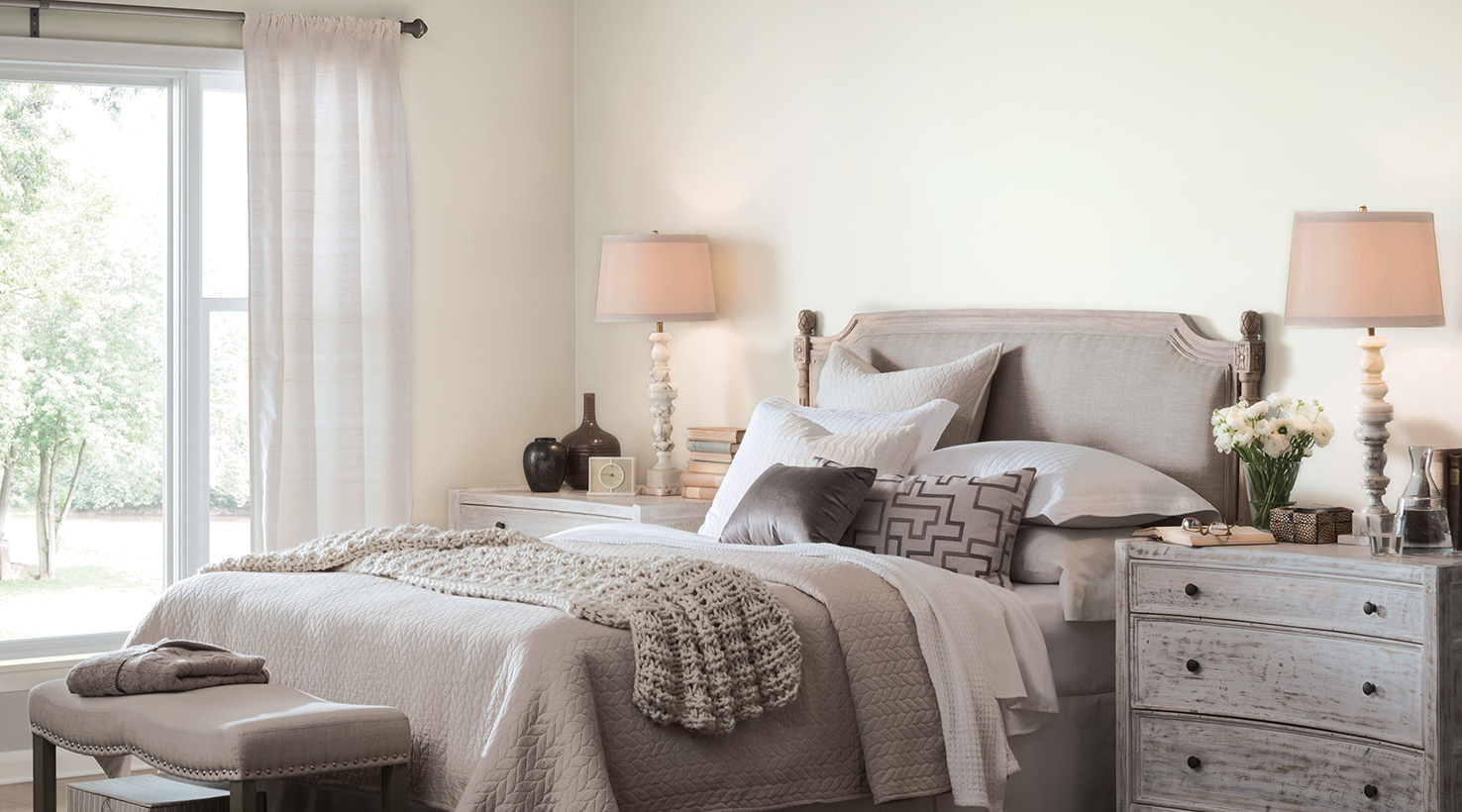 The Best Paint Colors For A Restful Sleep bedroom with white walls