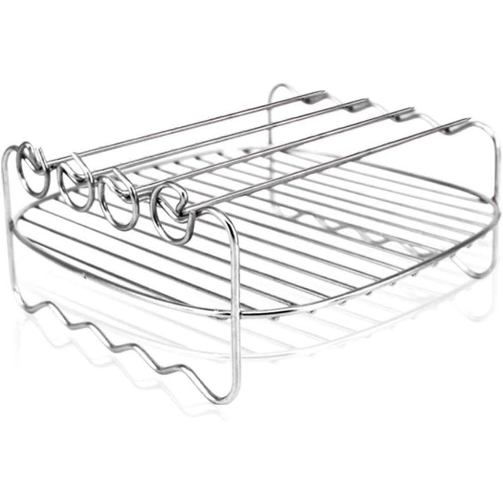Air Fryer Accessories: Double Layer Rack with Skewers