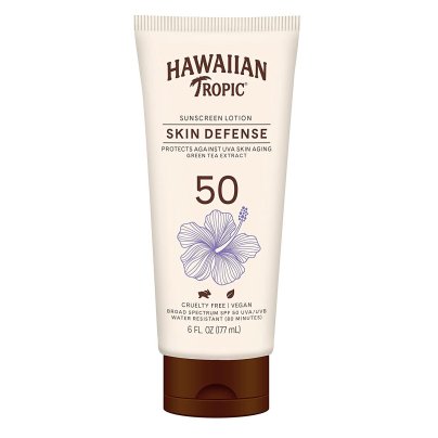 The Best Sunscreens Option: Hawaiian Tropic SPF 50 Skin Defense Lotion