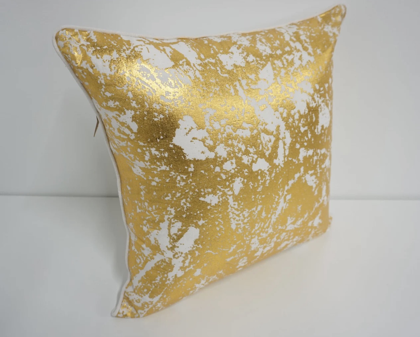 Etsy gold finishes gold pillow made using gold transfer sheet