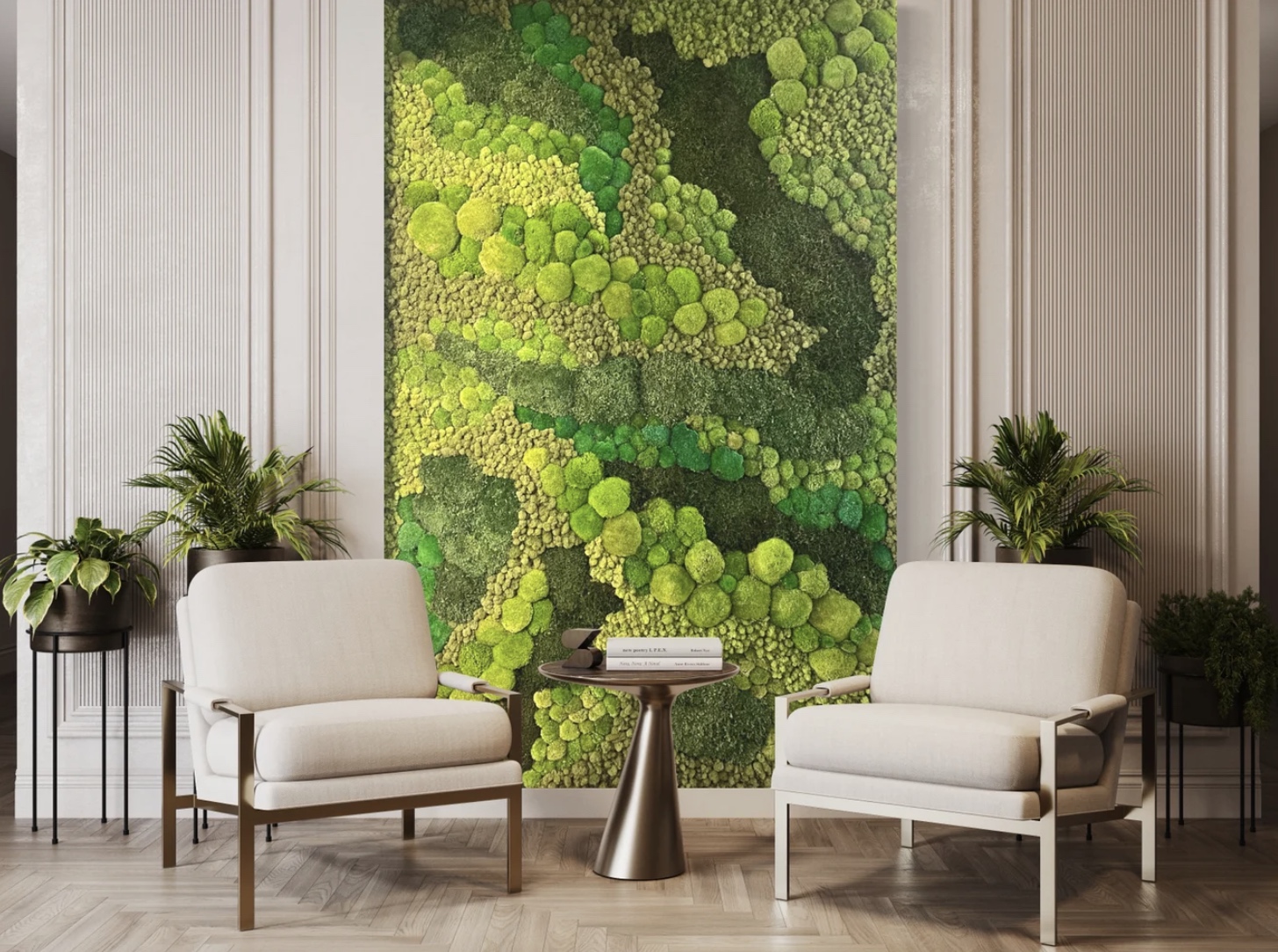 Etsy indoor planter preserved moss wall