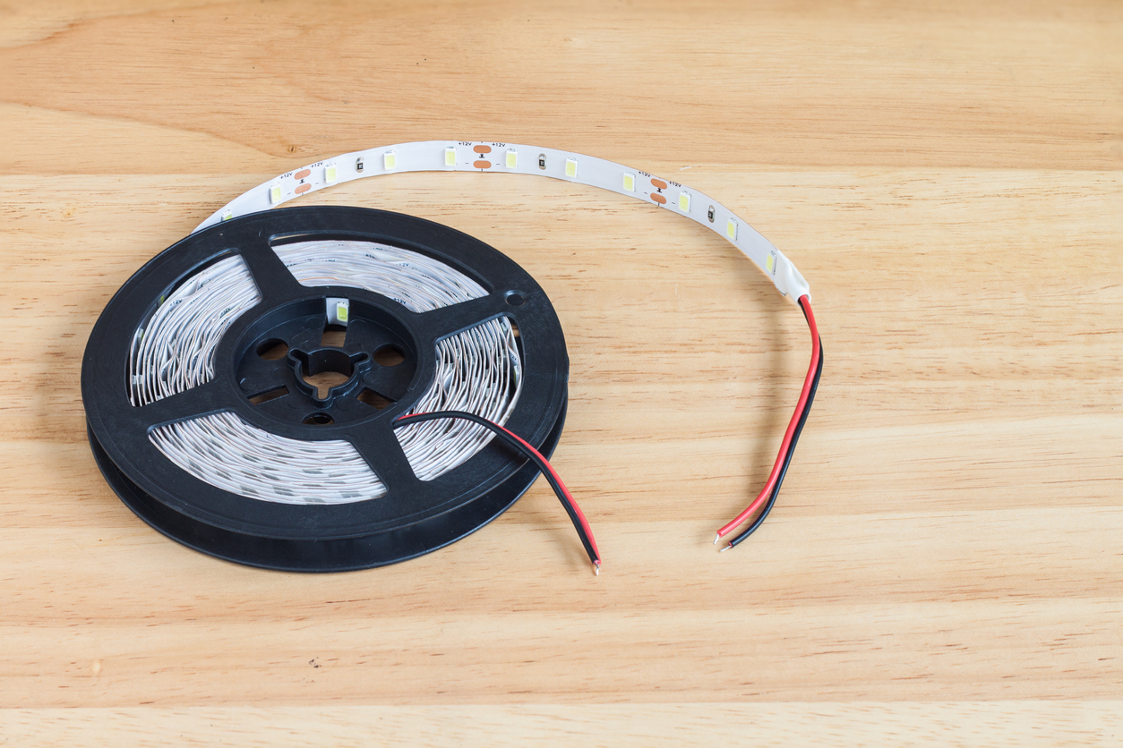 LED light strip with exposed wire connections