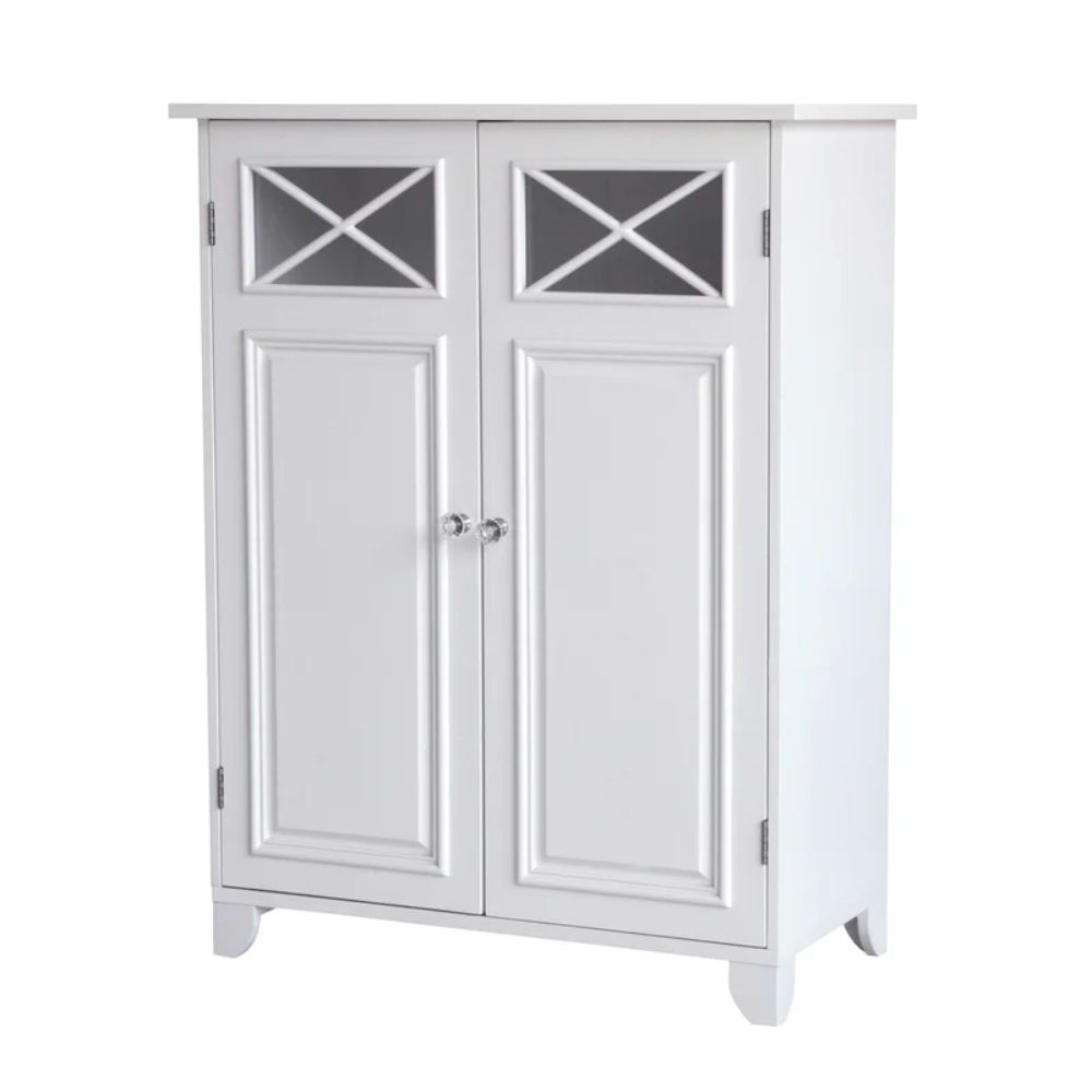 The Best Bathroom Storage and Organizers for All of the Essentials: Beachcrest Home Woodley Floor Cabinet