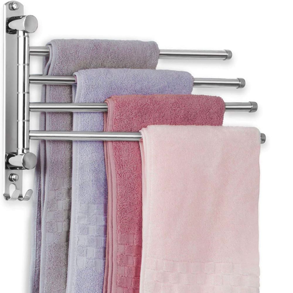 The Best Bathroom Storage and Organizers for All of the Essentials: Jsver Swivel Bathroom Towel Rack 