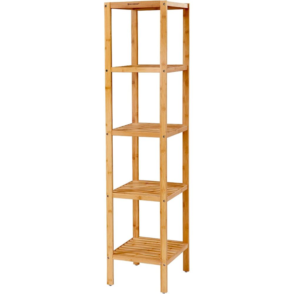 The Best Bathroom Storage and Organizers for All of the Essentials: Songmics 5-Tier Bamboo Bathroom Shelf