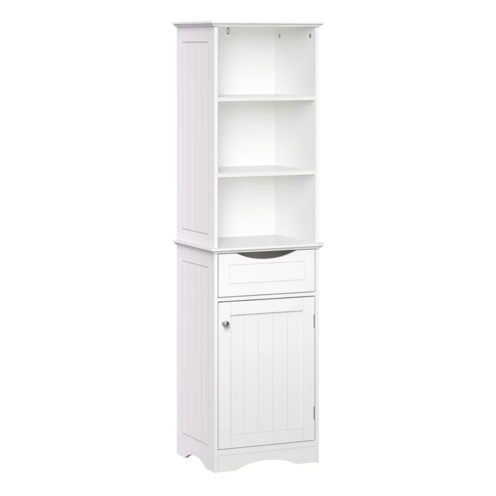The Best Bathroom Storage and Organizers for All of the Essentials: Winston Porter Caril Freestanding Linen Cabinet