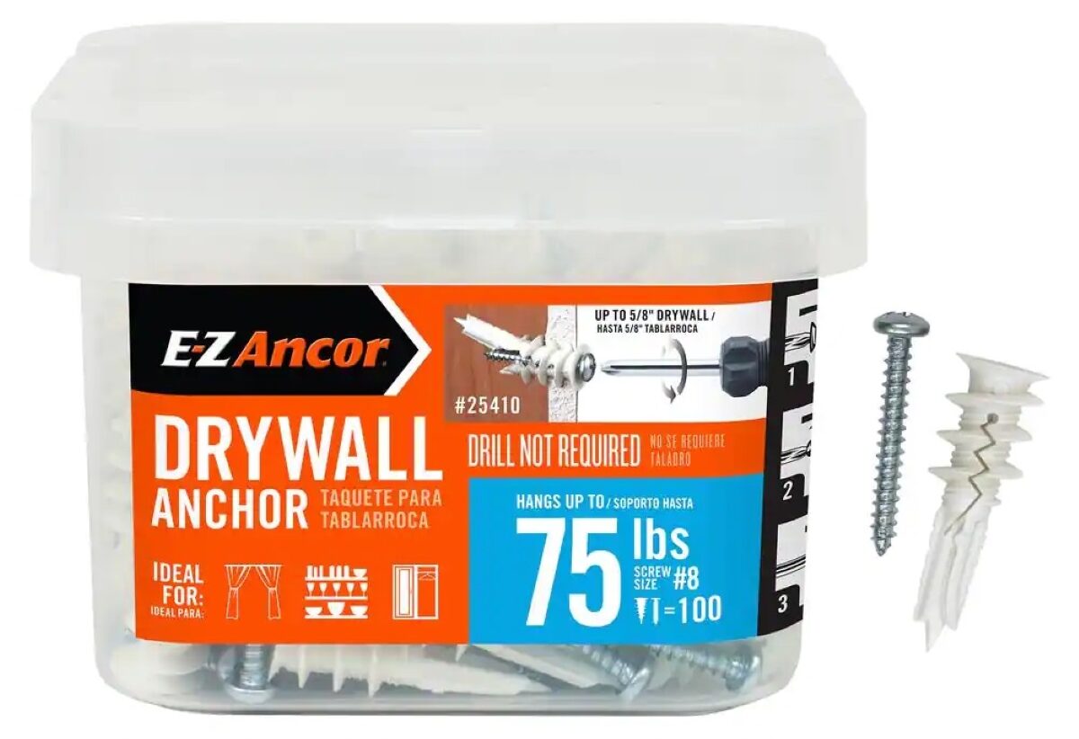 types of drywall anchors - box of drywall screws with anchors