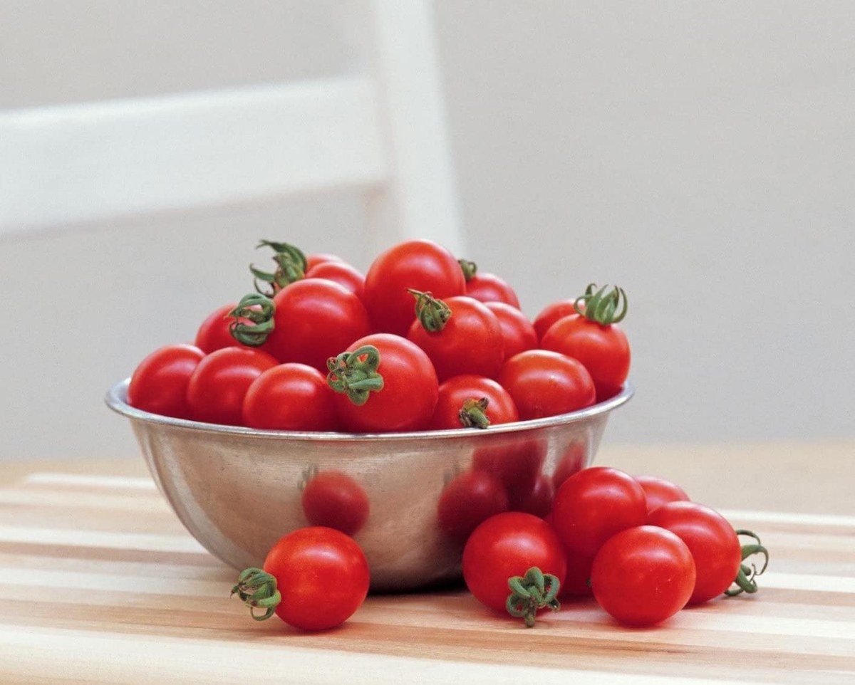 types of tomatoes - red cherry tomatoes in silver bowl
