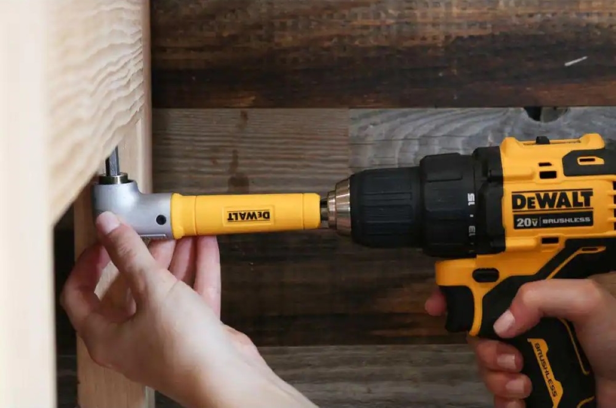 useful power drill attachments - yellow angle adapter